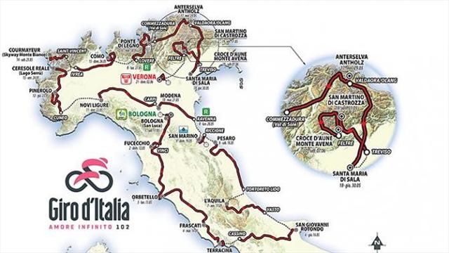 Klart: Så körs 2019 års Giro d'Italia