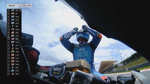 GP Maleisië: Marini wint Moto2, Bagnaia wereldkampioen