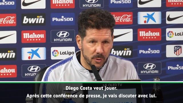 Simeone : "Costa veut jouer" Simeone : "Costa veut jouer"