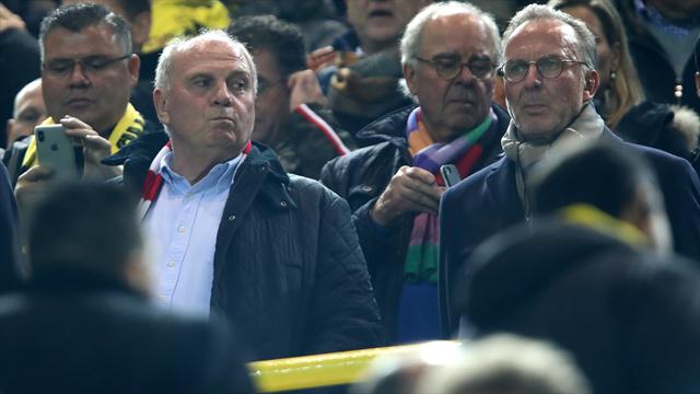 Begossene Bayern-Bosse: Bierdusche für Hoeneß und Rummenigge