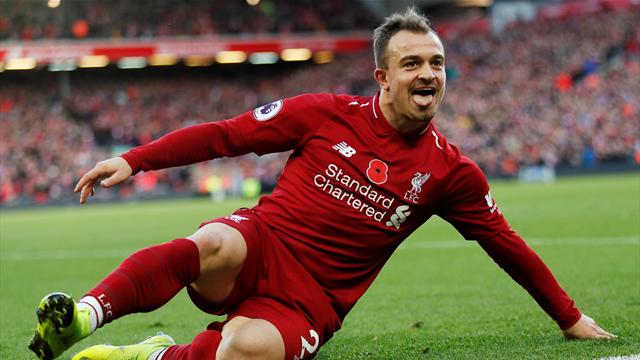 Shaqiri and Salah fire Liverpool past Fulham and into first