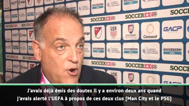 Tebas sur le PSG et City : "Les institutions devraient mettre leur nez là-dedans" Tebas sur le PSG et City : "Les institutions devraient mettre leur nez là-dedans"