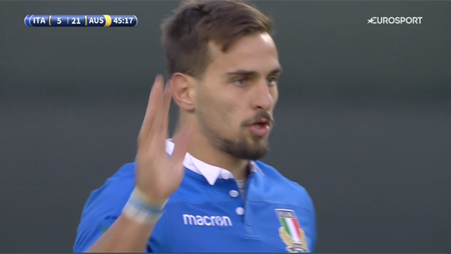 L'Australia perde palla, Bellini ne approfitta: meta per l'Italia a Padova L'Australia perde palla, Bellini ne approfitta: meta per l'Italia a Padova