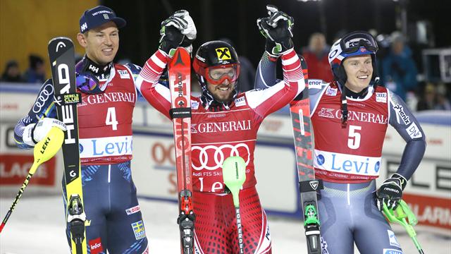 Hirscher dompte Kristoffersen, les Bleus laissent filer le podium