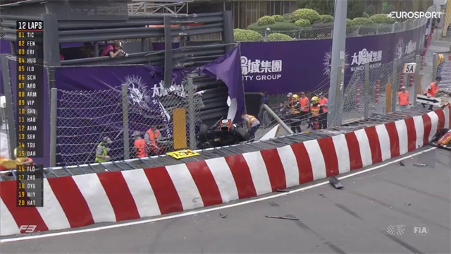 Schock bei Formel 3-Rennen: Flörsch fliegt in Macau mit Vollgas von der Strecke Schock bei Formel 3-Rennen: Flörsch fliegt in Macau mit Vollgas von der Strecke