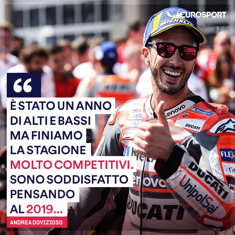 Andrea Dovizioso ha chiuso il 2018 al secondo posto in classifica con 245 punti e 4 vittorie