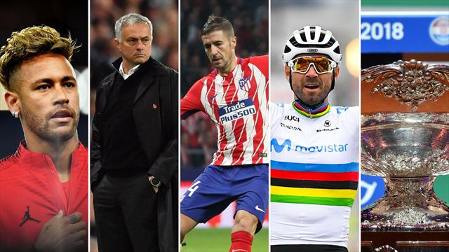 Neymar, Mourinho, Gabi, Valverde y la Davis, los nombres del día Neymar, Mourinho, Gabi, Valverde y la Davis, los nombres del día