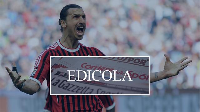 Edicola: Milan, per arrivare a Ibrahimovic servono 3 cessioni. La Roma pensa a Kean come vice-Dzeko