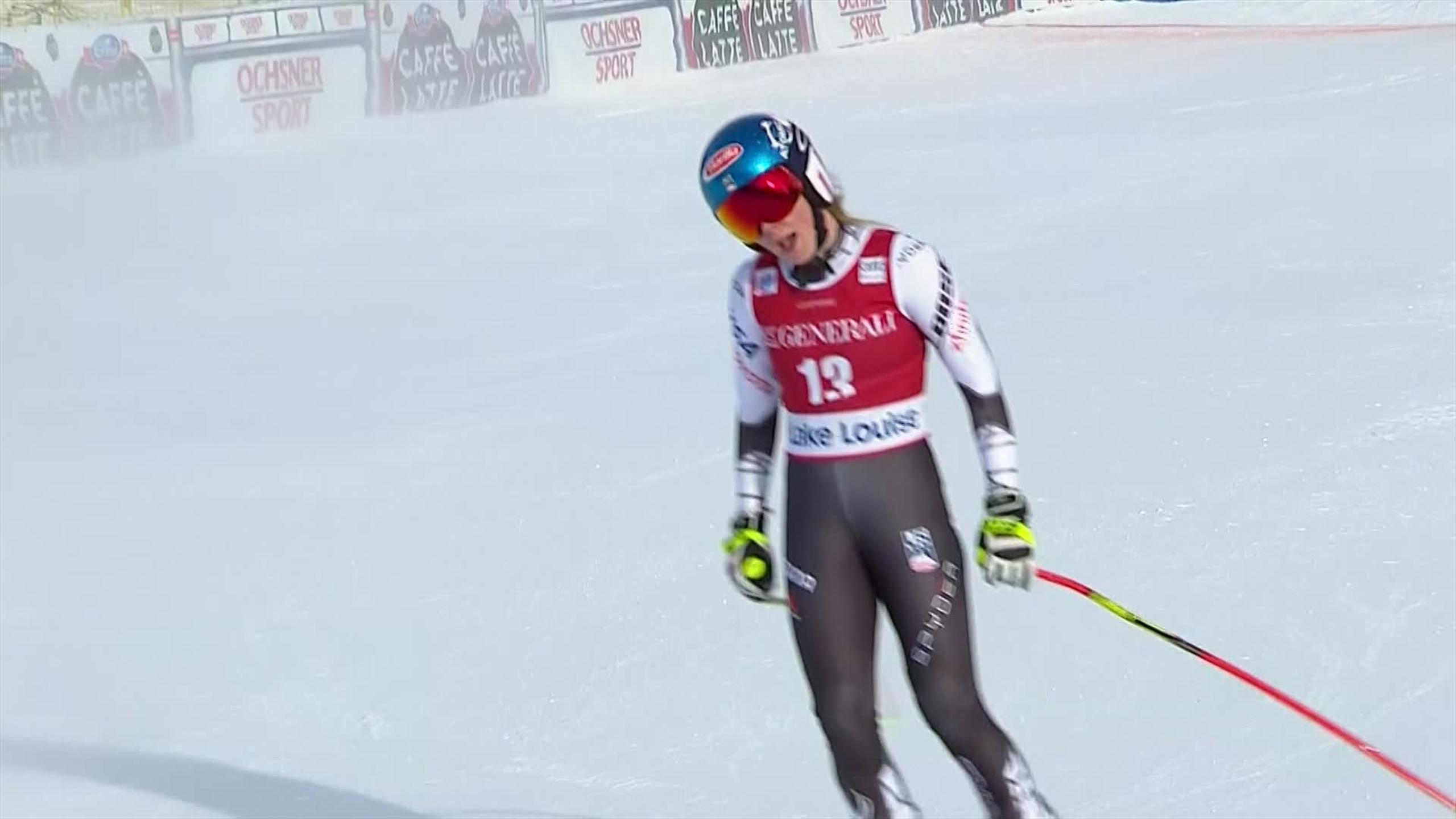 Watch Shiffrin's downhill run at Lake Louise Alpine Skiing video