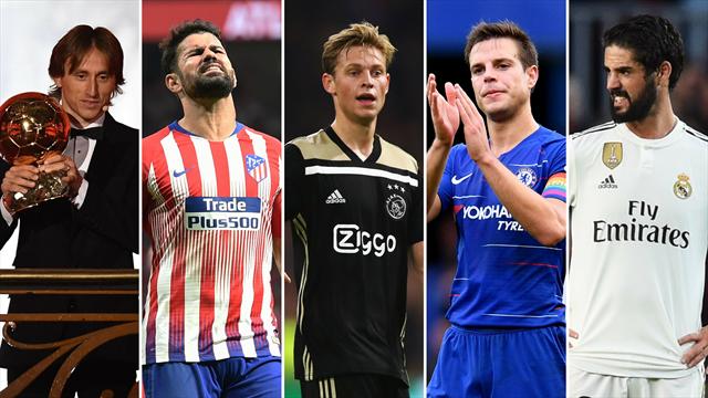 Modric, Costa, De Jong, Azpilicueta e Isco, los nombres del día Modric, Costa, De Jong, Azpilicueta e Isco, los nombres del día