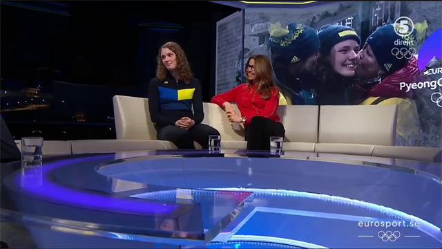Hanna Öberg i OS-studion efter guldet Hanna Öberg i OS-studion efter guldet