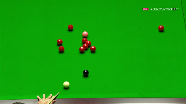 Ronnie O'Sullivan produces a glorious pot on a red Ronnie O'Sullivan produces a glorious pot on a red