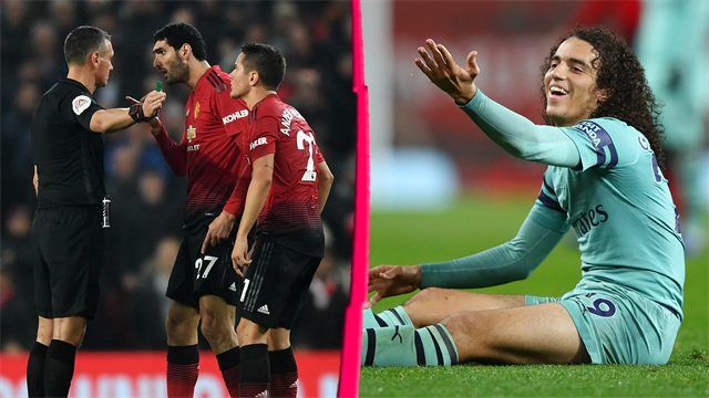 Så du det? Fellaini sender Guendouzi i græsset ved at rive i håret Så du det? Fellaini sender Guendouzi i græsset ved at rive i håret