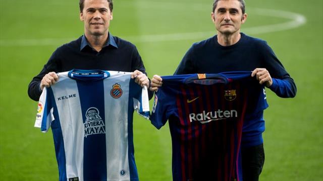 Cordialidad en el encuentro de técnicos antes del derbi