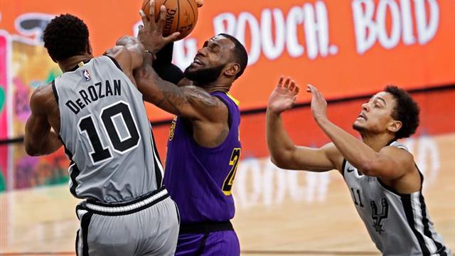 133-120. DeRozan y los reservas de Spurs definen la victoria ante Lakers