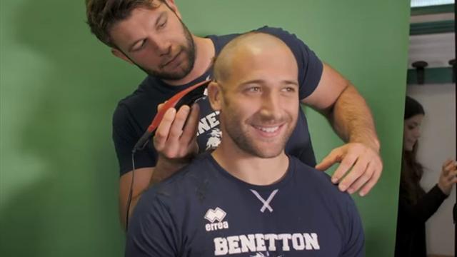Cuore Benetton Rugby: giocatori con i capelli rasati per il compagno in chemioterapia