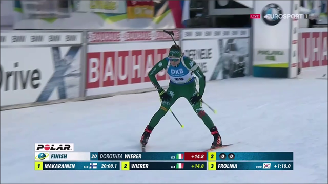 Dorothea Wierer da applausi: è seconda nella 7,5 km sprint dietro alla Makarainen, quinta Vittozzi Dorothea Wierer da applausi: è seconda nella 7,5 km sprint dietro alla Makarainen, quinta Vittozzi