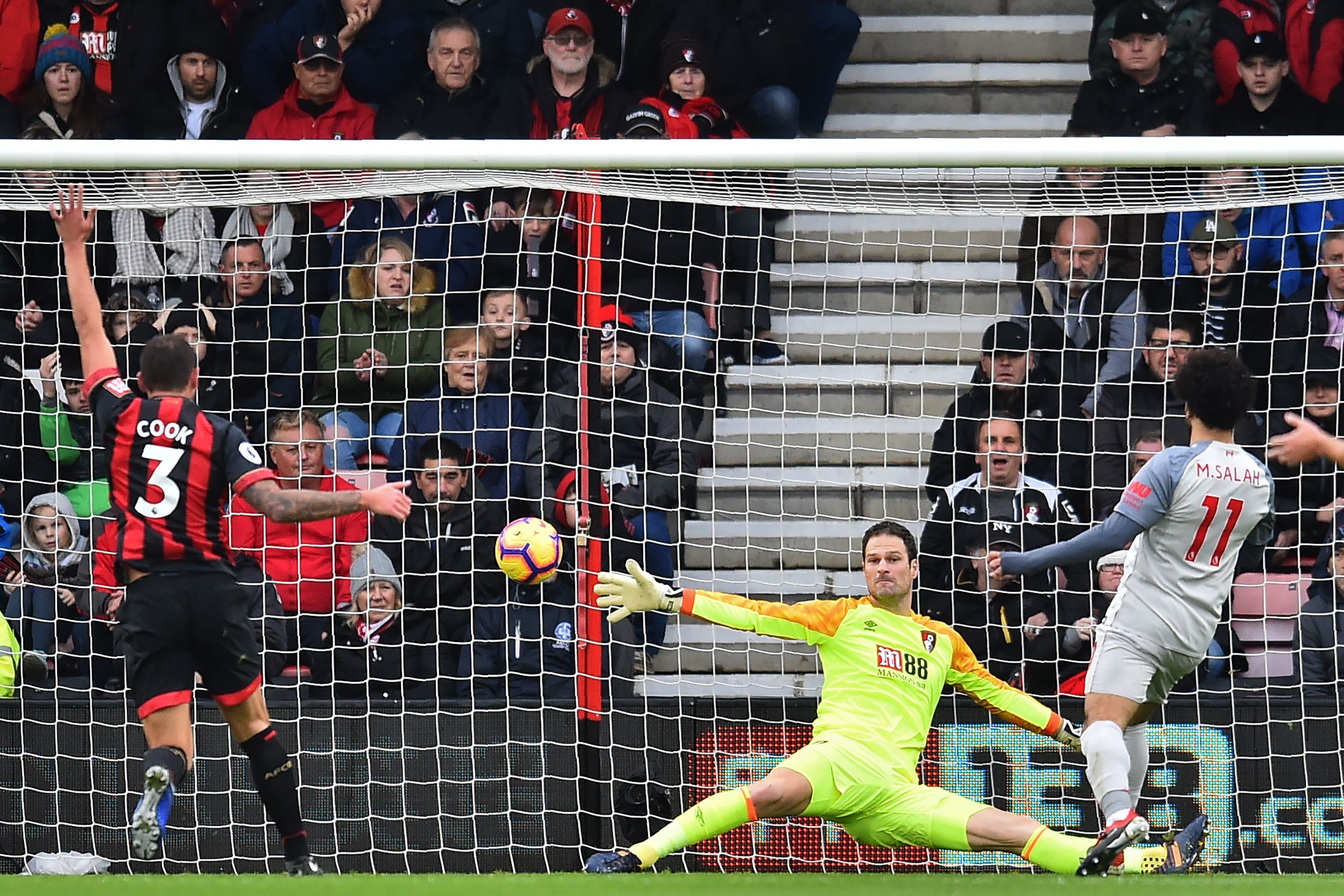 Mohamed Salah auteur du premier buteur pour Liverpool contre Bournemouth en Premier League le 8 décembre 2018