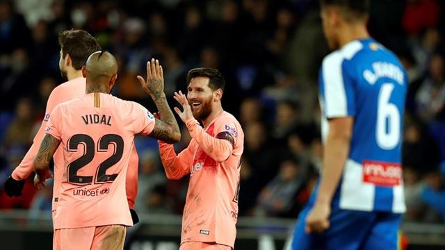Messi marca en el estadio del Espanyol tres temporadas después