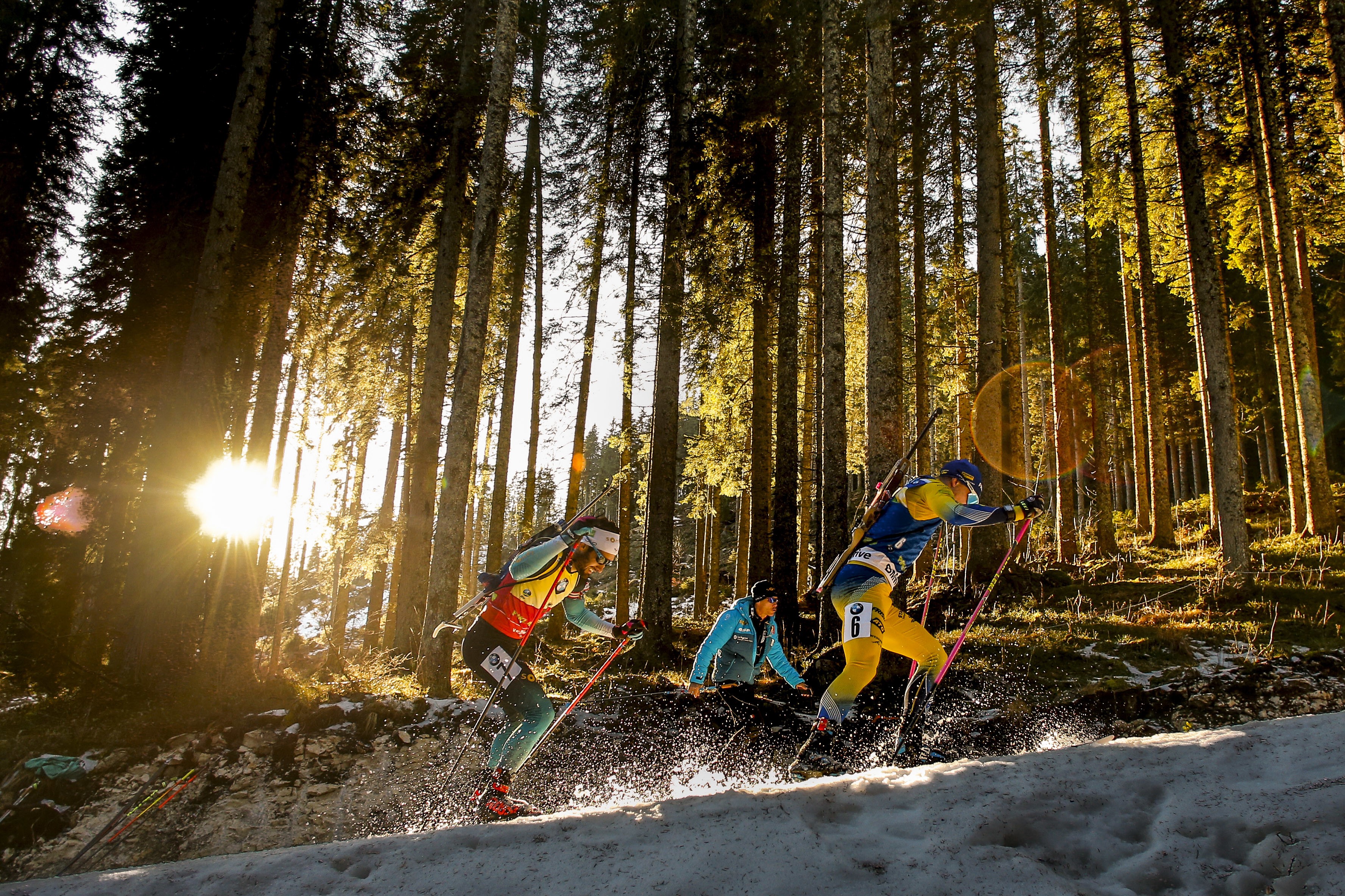 Martin Fourcade of France in action during the IBU Biathlon World Cup Men's Sprint on December 7, 2018 in Pokljuka