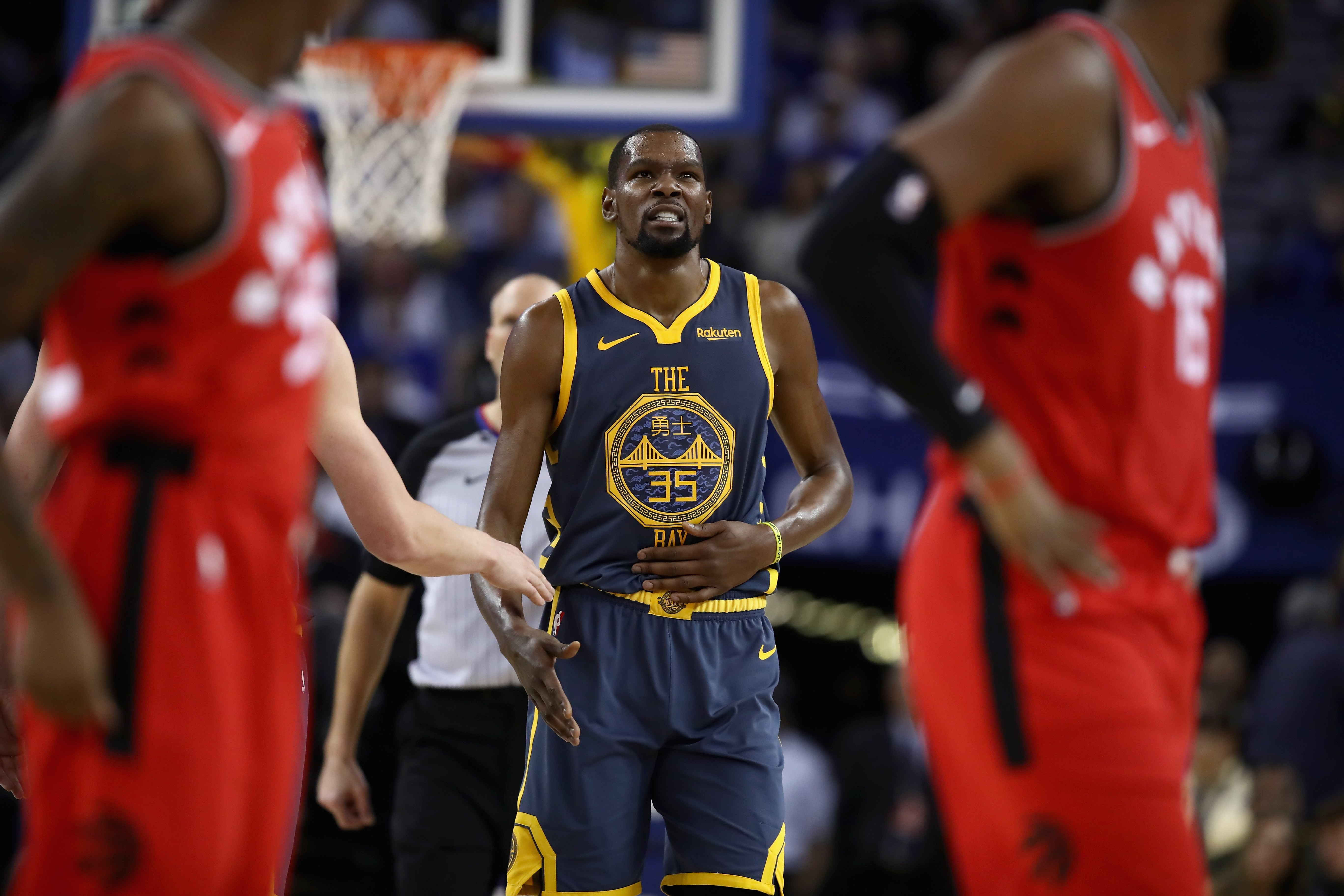 Kevin Durant lors de Golden State - Toronto en NBA le 12 décembre 2018