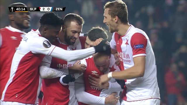 Höjdpunkter: Slavia Praha slog Zenit - båda avancerade Höjdpunkter: Slavia Praha slog Zenit - båda avancerade