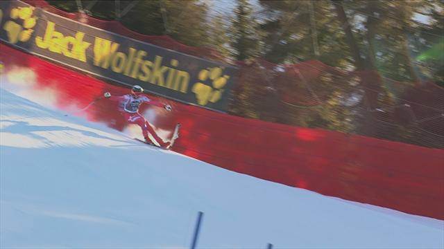 Faarup loses ski but carries on in Super-G without it Faarup loses ski but carries on in Super-G without it