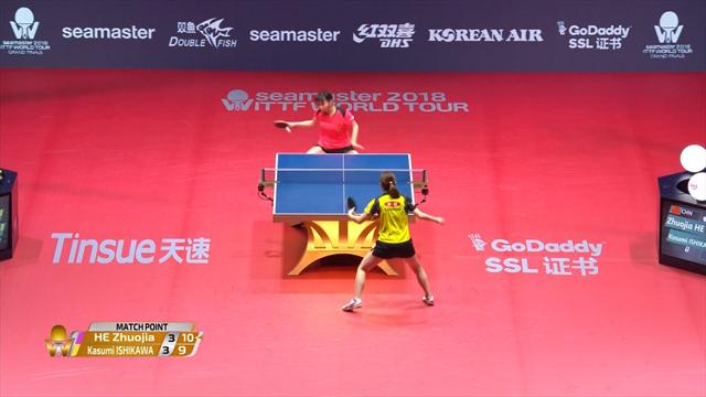 Match point: He beats Ishikawa in World Tour Grand Finals Match point: He beats Ishikawa in World Tour Grand Finals