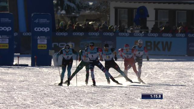Revanche na blunder | Klæbo let nu wél op in de sprint