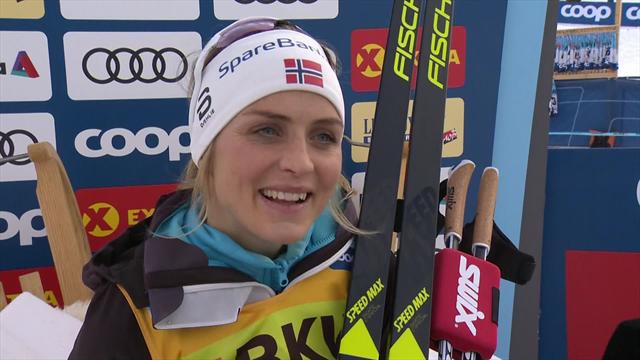 Johaug: "Ich bin sehr froh, oben auf dem Treppchen zu stehen" Johaug: "Ich bin sehr froh, oben auf dem Treppchen zu stehen"