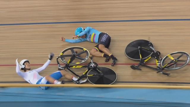 Morton wins Keirin final despite involvement in huge crash Morton wins Keirin final despite involvement in huge crash