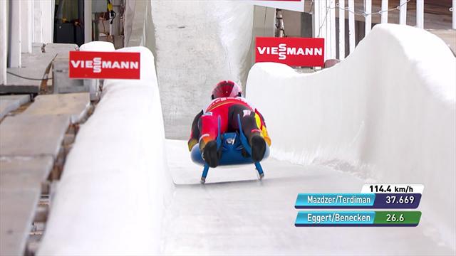 Eggert and Benecken show their class in Lake Placid double luge Eggert and Benecken show their class in Lake Placid double luge