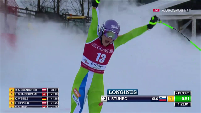 Ilka Stuhec torna a vincere: sua la discesa di Val Gardena Ilka Stuhec torna a vincere: sua la discesa di Val Gardena