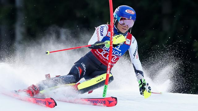Verschil +0.48 | Mikaela Shiffrin houdt huis op de slalom (run 1) Verschil +0.48 | Mikaela Shiffrin houdt huis op de slalom (run 1)