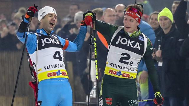 Fairer Sportsmann: Doll lässt Björndalen im Ziel den Vortritt Fairer Sportsmann: Doll lässt Björndalen im Ziel den Vortritt
