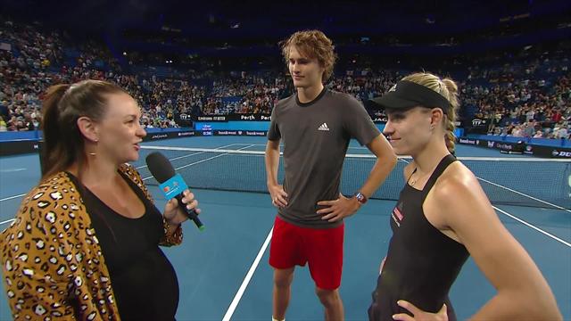 Kerber and Zverev entertain Perth crowd with hilarious interview Kerber and Zverev entertain Perth crowd with hilarious interview