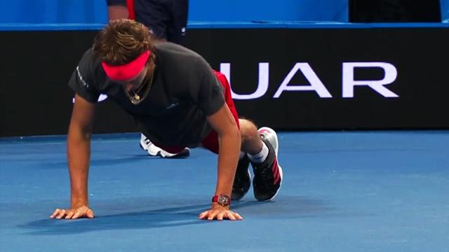 Liegestützen im Match! Zverev bringt Coach Lendl zum Staunen Liegestützen im Match! Zverev bringt Coach Lendl zum Staunen
