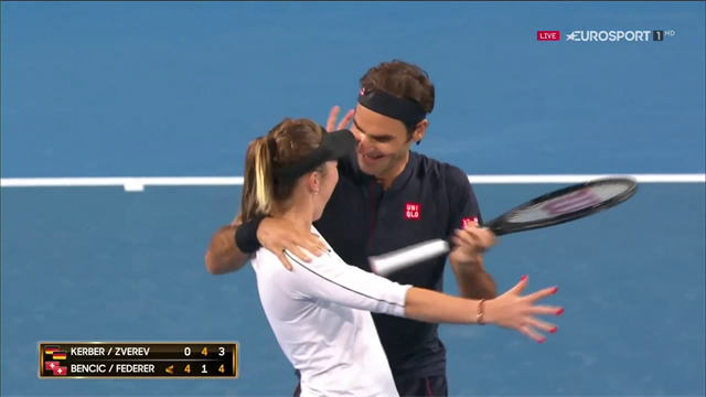 Match-point e abbraccio Federer-Bencic: la Svizzera vince la Hopman Cup Match-point e abbraccio Federer-Bencic: la Svizzera vince la Hopman Cup
