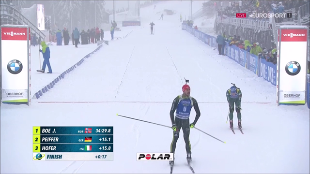 Bravissimo Lukas Hofer: è terzo nell'inseguimento a Oberhof dopo un bellissimo duello con Peiffer Bravissimo Lukas Hofer: è terzo nell'inseguimento a Oberhof dopo un bellissimo duello con Peiffer