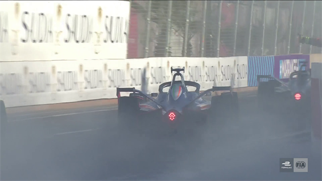 D'Ambrosio celebrates in style on E-Prix victory lap D'Ambrosio celebrates in style on E-Prix victory lap