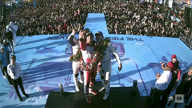 Top three celebrate on Marrakech podium Top three celebrate on Marrakech podium