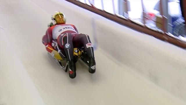 Latvia take team luge relay title in Sigulda Latvia take team luge relay title in Sigulda