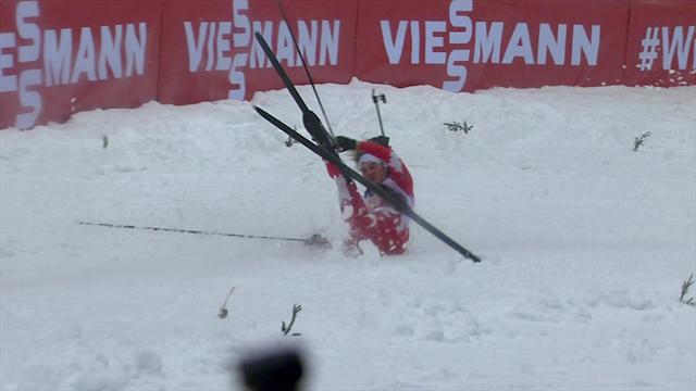 Sturzserie bei der Biathlon-Staffel in Oberhof Sturzserie bei der Biathlon-Staffel in Oberhof