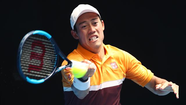 Men's round-up: Nishikori survives scare to set up Karlovic clash
