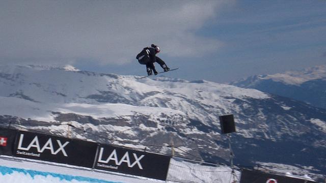 Scotty James lays down a huge run in Laax half pipe Scotty James lays down a huge run in Laax half pipe