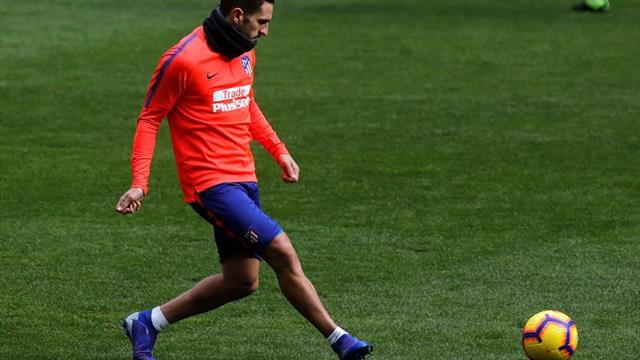 El Atlético entrena con Gelson y Kalinic; Godín y Lucas trabajan aparte