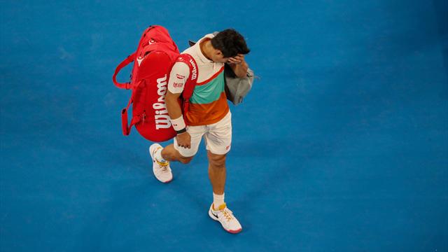 Au bout du rouleau, Nishikori a rapidement jeté l'éponge face à Djokovic Au bout du rouleau, Nishikori a rapidement jeté l'éponge face à Djokovic
