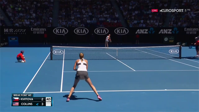 Kvitova celebrates wildly after claiming break back Kvitova celebrates wildly after claiming break back