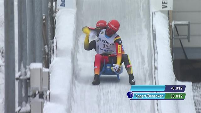 Egger and Benecken beat out Olympic champions Wendl and Arlt to secure gold Egger and Benecken beat out Olympic champions Wendl and Arlt to secure gold
