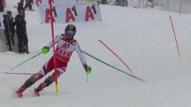 Finalement battu par Noël, Hirscher avait sorti une manche de mutant Finalement battu par Noël, Hirscher avait sorti une manche de mutant